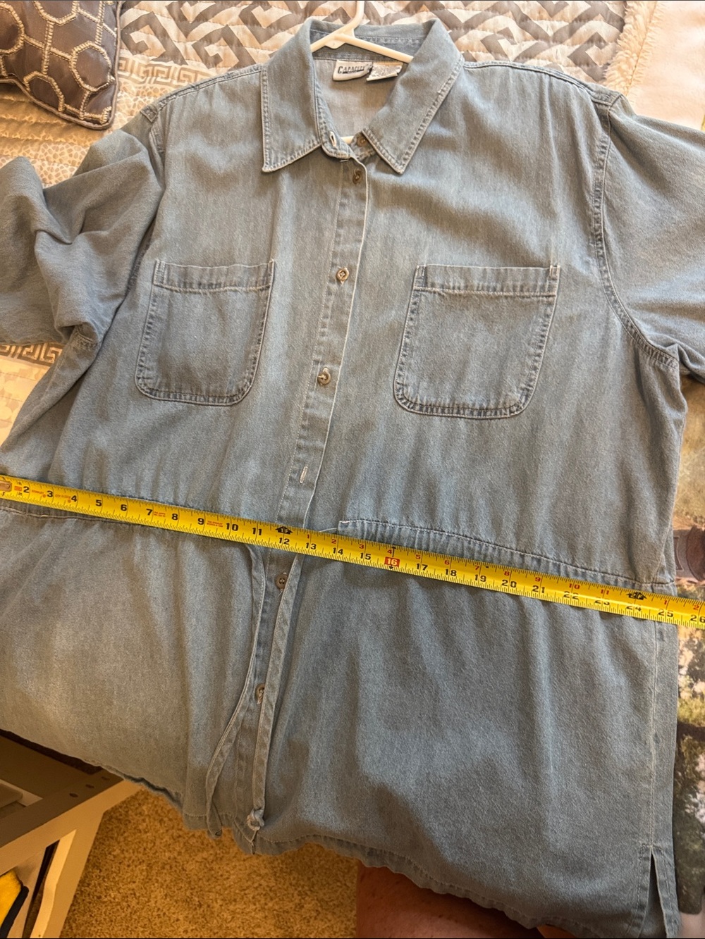 Light Wash Denim Drawstring Jacket - Picture 7 of 7